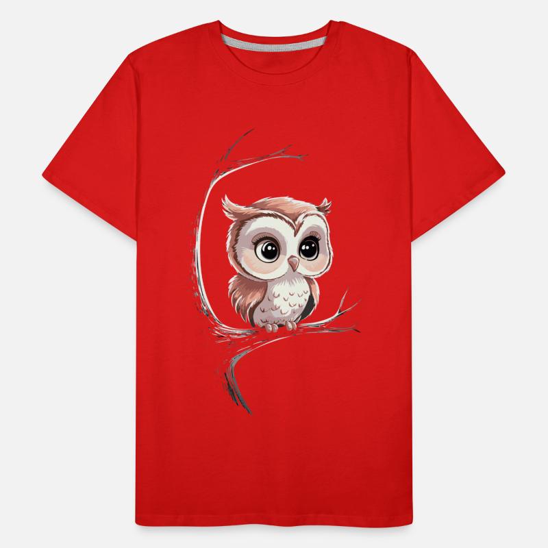 Nachteule Eule Eulen Vogel Männer Premium Bio T-Shirt