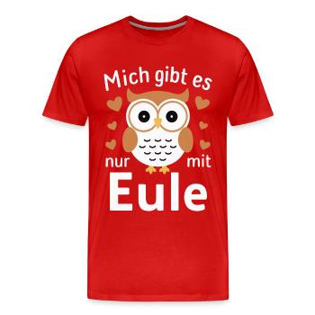 Nachteule Eule Eulen Vogel - Männer Premium Bio T-Shirt - Rot - Vorne - Damien (186cm)