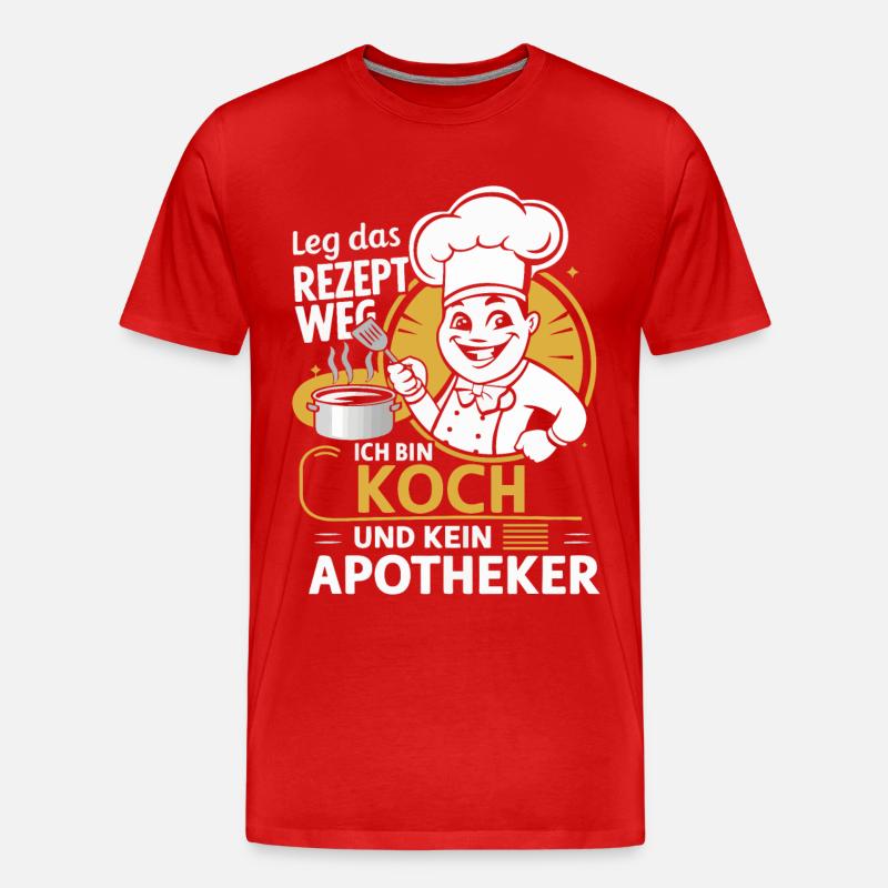 Koch Chefkoch - Männer Premium Bio T-Shirt - Rot