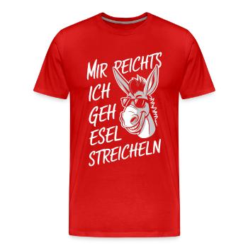 Esel Eselchen Maultier Muli - Männer Premium Bio T-Shirt - Rot - Vorne - Damien (186cm)