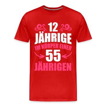 Geburtstagsgeschenk 55 Jahre Geburtstagskind - Männer Premium Bio T-Shirt - Rot - Vorne - Damien (186cm)