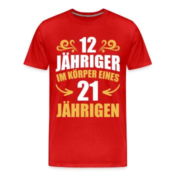 Birthday Gift 21 Years Birthday Boy - Men's Premium Organic T-Shirt - red - Front - Damien (186cm)
