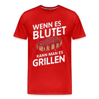 Grilling Grill BBQ Barbecue Grill Apron Grill - Men's Premium Organic T-Shirt - red - Front - Damien (186cm)