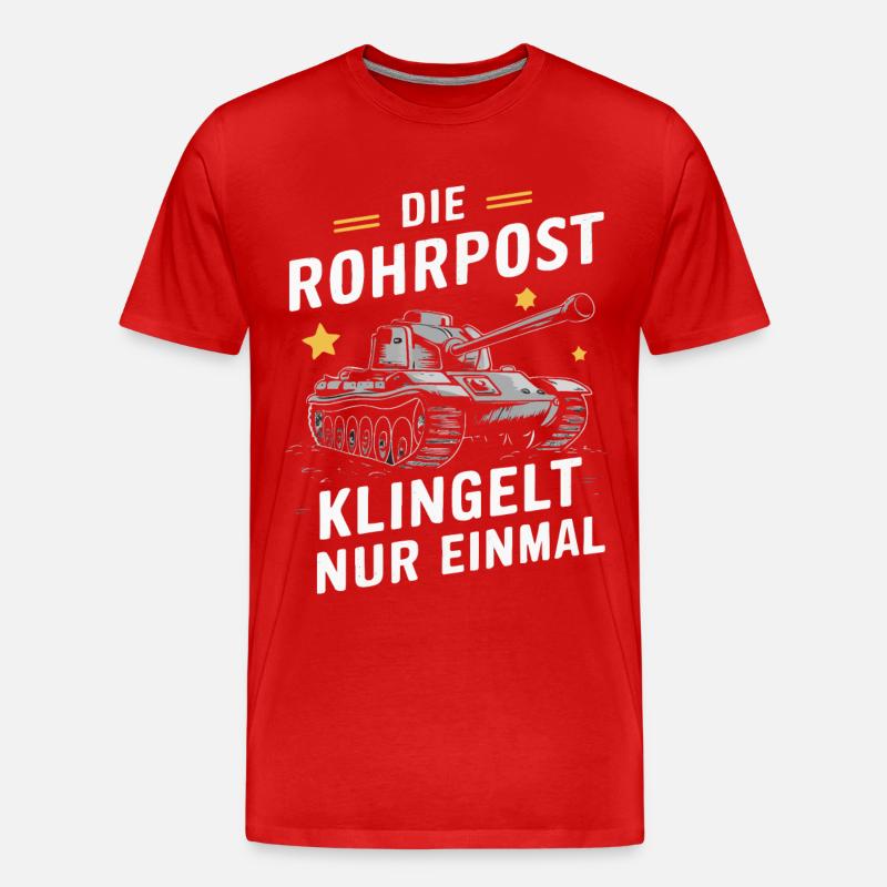 Panzer Kampfpanzer Panzerkampfwagen Panzerfahrer - Männer Premium Bio T-Shirt - Rot