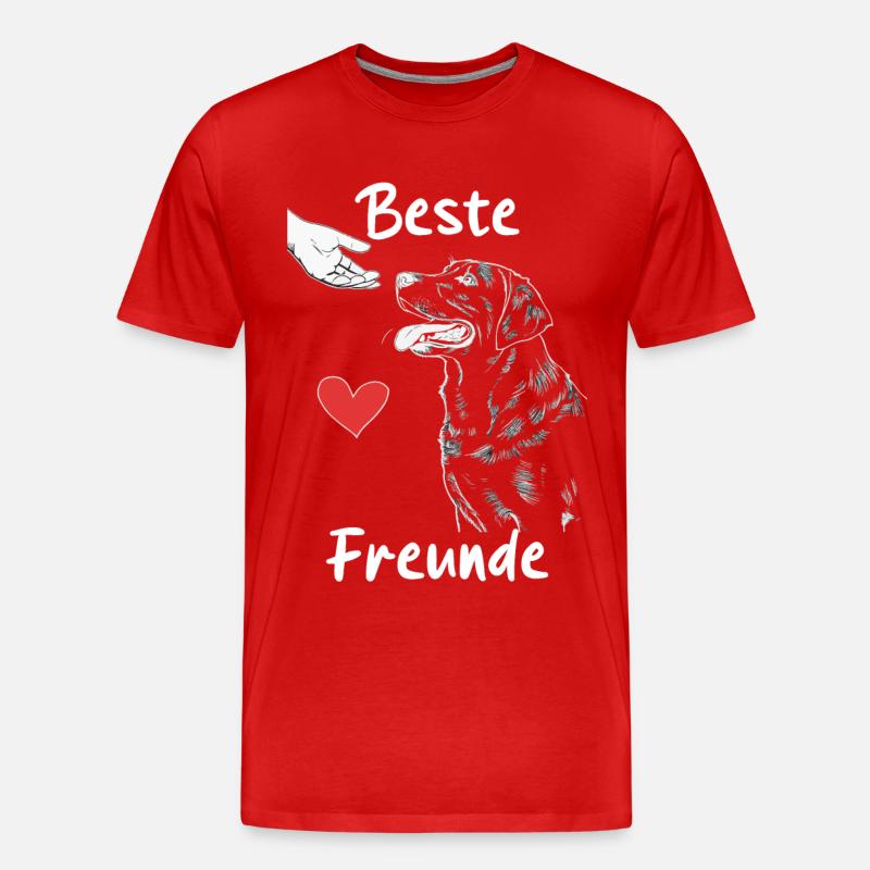 Labrador Hund Hunde - Männer Premium Bio T-Shirt - Rot
