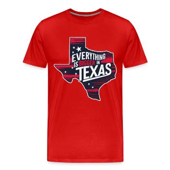 Texas State Texans Texas - Men's Premium Organic T-Shirt - red - Front - Damien (186cm)