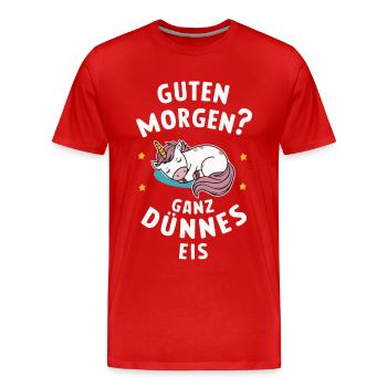 Einhorn Einhörner Fabelwesen Mystisch - Männer Premium Bio T-Shirt - Rot - Vorne - Damien (186cm)