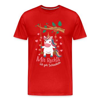 Unicorn Unicorns Mythical Creatures Mystical - Men's Premium Organic T-Shirt - red - Front - Damien (186cm)