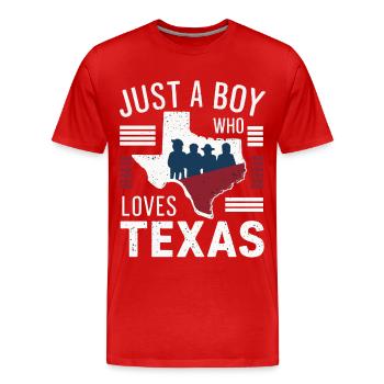 Texas State Texans Texas - Men's Premium Organic T-Shirt - red - Front - Damien (186cm)