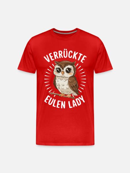 Night Owl Owl Owl Bird - Men's Premium Organic T-Shirt - red