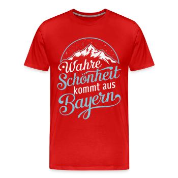 Freistaat Bayern Bayrisch - Männer Premium Bio T-Shirt - Rot - Vorne - Damien (186cm)