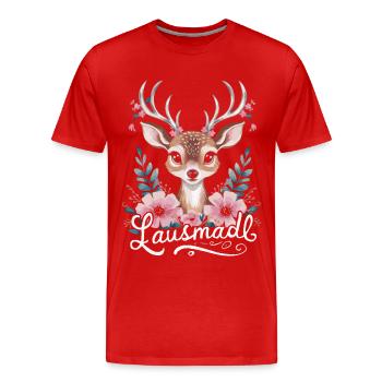 Freistaat Bayern Bayrisch - Männer Premium Bio T-Shirt - Rot - Vorne - Damien (186cm)