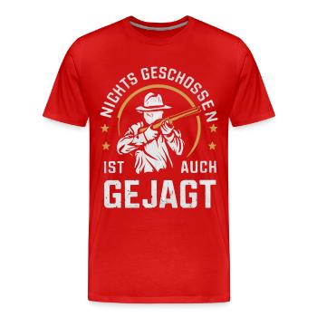 Chasseur Chasse Chasse Vêtements de chasse - T-shirt bio Premium Homme - rouge - Devant - Damien (186cm)