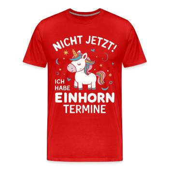 Einhorn Einhörner Fabelwesen Mystisch - Männer Premium Bio T-Shirt - Rot - Vorne - Damien (186cm)