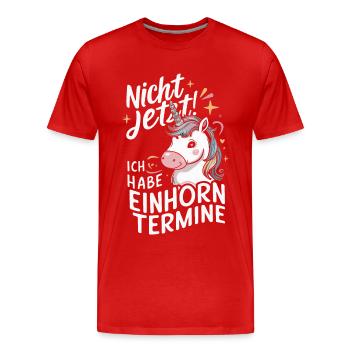 Einhorn Einhörner Fabelwesen Mystisch - Männer Premium Bio T-Shirt - Rot - Vorne - Damien (186cm)