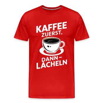 Café Café Buveurs de café Amateurs de café - T-shirt bio Premium Homme - rouge - Devant - Damien (186cm)