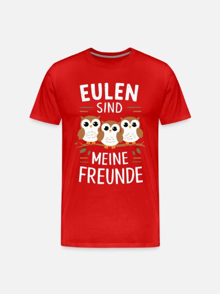 Nachteule Eule Eulen Vogel - Männer Premium Bio T-Shirt - Rot