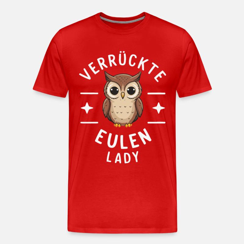 Nachteule Eule Eulen Vogel - Männer Premium Bio T-Shirt - Rot