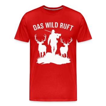 Chasseur Chasse Chasse Vêtements de chasse - T-shirt bio Premium Homme - rouge - Devant - Damien (186cm)