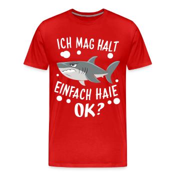 Requin Requin Requins Requin - T-shirt bio Premium Homme - rouge - Devant - Damien (186cm)