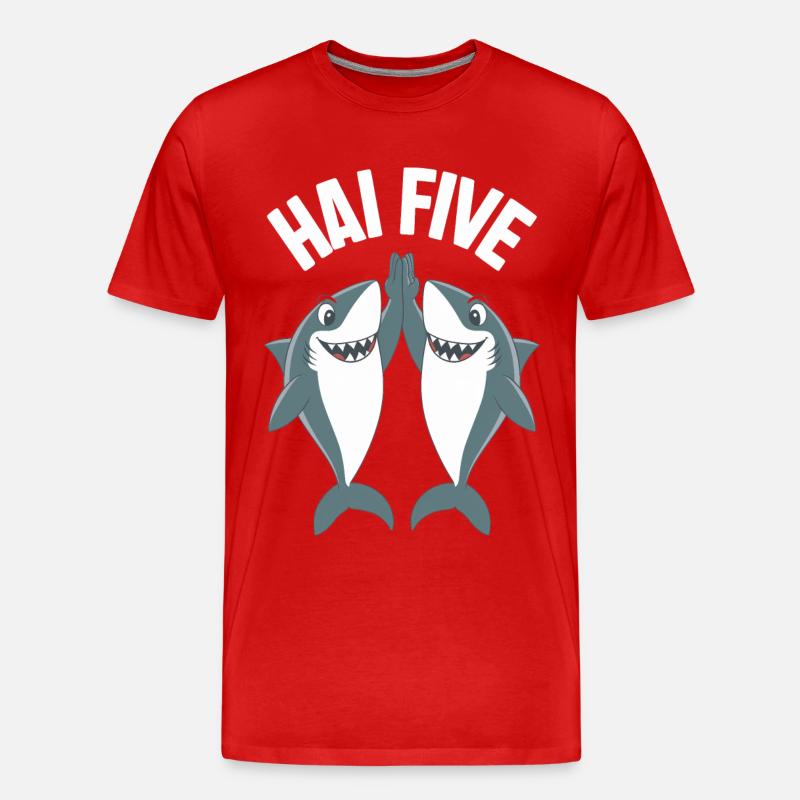 Requin Requin Requins Requin - T-shirt bio Premium Homme - rouge