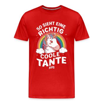 Tante tantes famille marraine - T-shirt bio Premium Homme - rouge - Devant - Damien (186cm)
