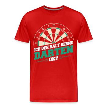Darts Darts Darts Players Darts - Men's Premium Organic T-Shirt - red - Front - Damien (186cm)