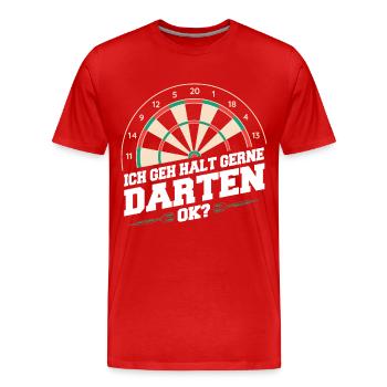 Darts Darts Darts Players Darts - Men's Premium Organic T-Shirt - red - Front - Damien (186cm)
