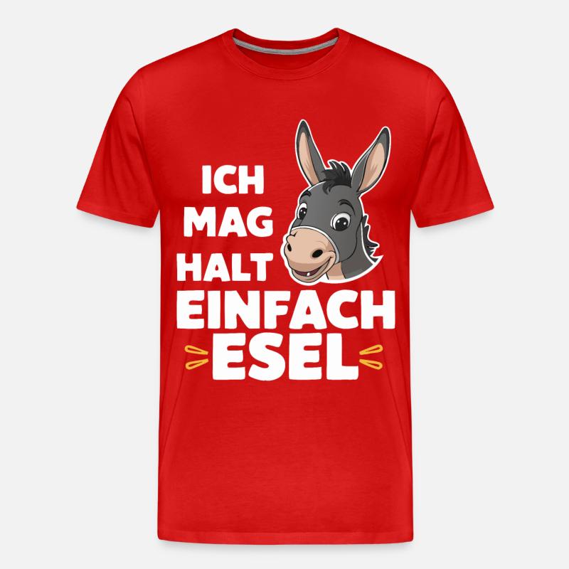 Esel Eselchen Maultier Muli - Männer Premium Bio T-Shirt - Rot