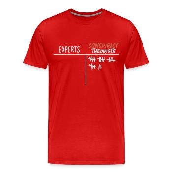 Conspiracy theorist Conspiracy theory - Men's Premium Organic T-Shirt - red - Front - Damien (186cm)