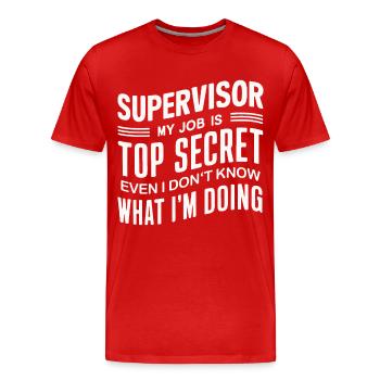 Supervisor Profession - Men's Premium Organic T-Shirt - red - Front - Damien (186cm)