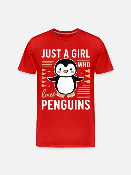 Pinguin Pinguine Tier - Männer Premium Bio T-Shirt - Rot