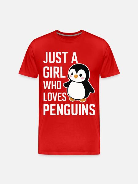 Penguin Penguins Animal - Men's Premium Organic T-Shirt - red