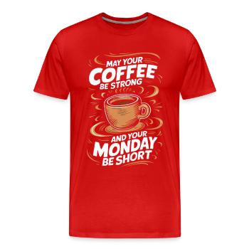 Kaffee Kaffees Trinker - Männer Premium Bio T-Shirt - Rot - Vorne - Damien (186cm)
