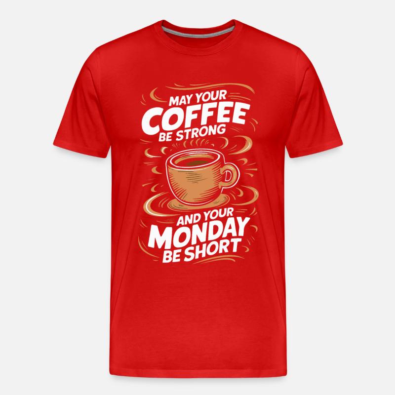 Kaffee Kaffees Trinker - Männer Premium Bio T-Shirt - Rot