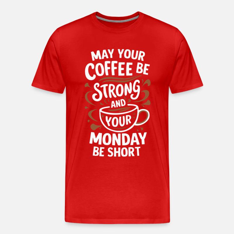 Kaffee Kaffees Trinker - Männer Premium Bio T-Shirt - Rot