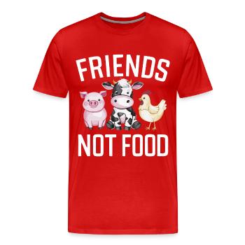 Végétarien Végétalien Végétarien Végétarien - T-shirt bio Premium Homme - rouge - Devant - Damien (186cm)