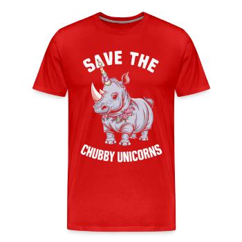 Rhinocéros Rhinocéros - T-shirt bio Premium Homme - rouge - Devant - Damien (186cm)