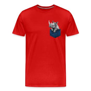 Rhinocéros Rhinocéros - T-shirt bio Premium Homme - rouge - Devant - Damien (186cm)