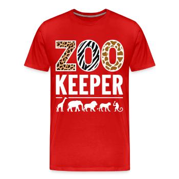 Animaux du zoo Gardien de zoo - T-shirt bio Premium Homme - rouge - Devant - Damien (186cm)