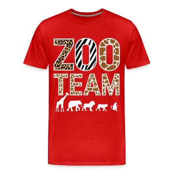 Animaux du zoo Gardien de zoo - T-shirt bio Premium Homme - rouge - Devant - Damien (186cm)