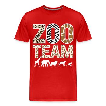 Animaux du zoo Gardien de zoo - T-shirt bio Premium Homme - rouge - Devant - Damien (186cm)