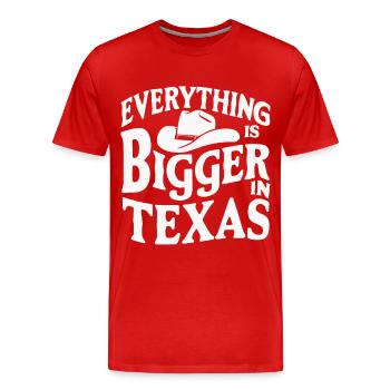 Texas State Texans Texas - Men's Premium Organic T-Shirt - red - Front - Damien (186cm)