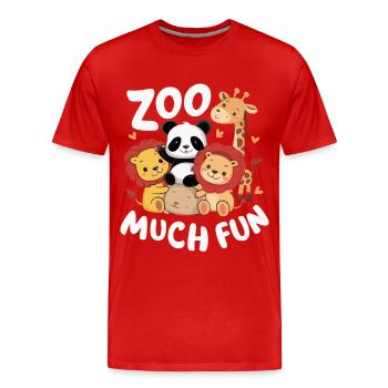 Animaux du zoo Gardien de zoo - T-shirt bio Premium Homme - rouge - Devant - Damien (186cm)