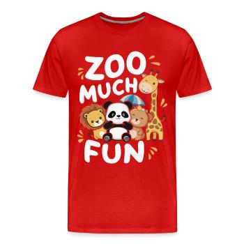 Animaux du zoo Gardien de zoo - T-shirt bio Premium Homme - rouge - Devant - Damien (186cm)