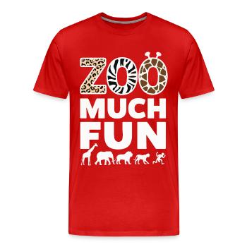 Animaux du zoo Gardien de zoo - T-shirt bio Premium Homme - rouge - Devant - Damien (186cm)