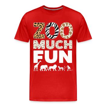 Animaux du zoo Gardien de zoo - T-shirt bio Premium Homme - rouge - Devant - Damien (186cm)