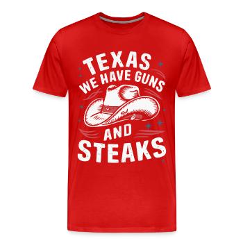 Texas State Texans Texas - Men's Premium Organic T-Shirt - red - Front - Damien (186cm)