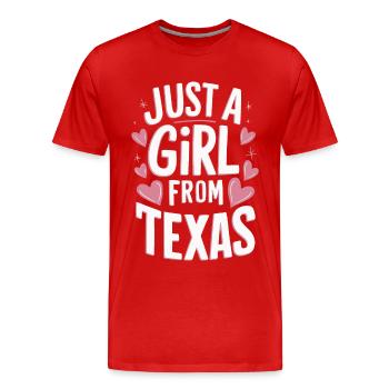 Texas State Texans Texas - Men's Premium Organic T-Shirt - red - Front - Damien (186cm)