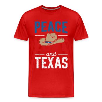 Texas State Texans Texas - Men's Premium Organic T-Shirt - red - Front - Damien (186cm)